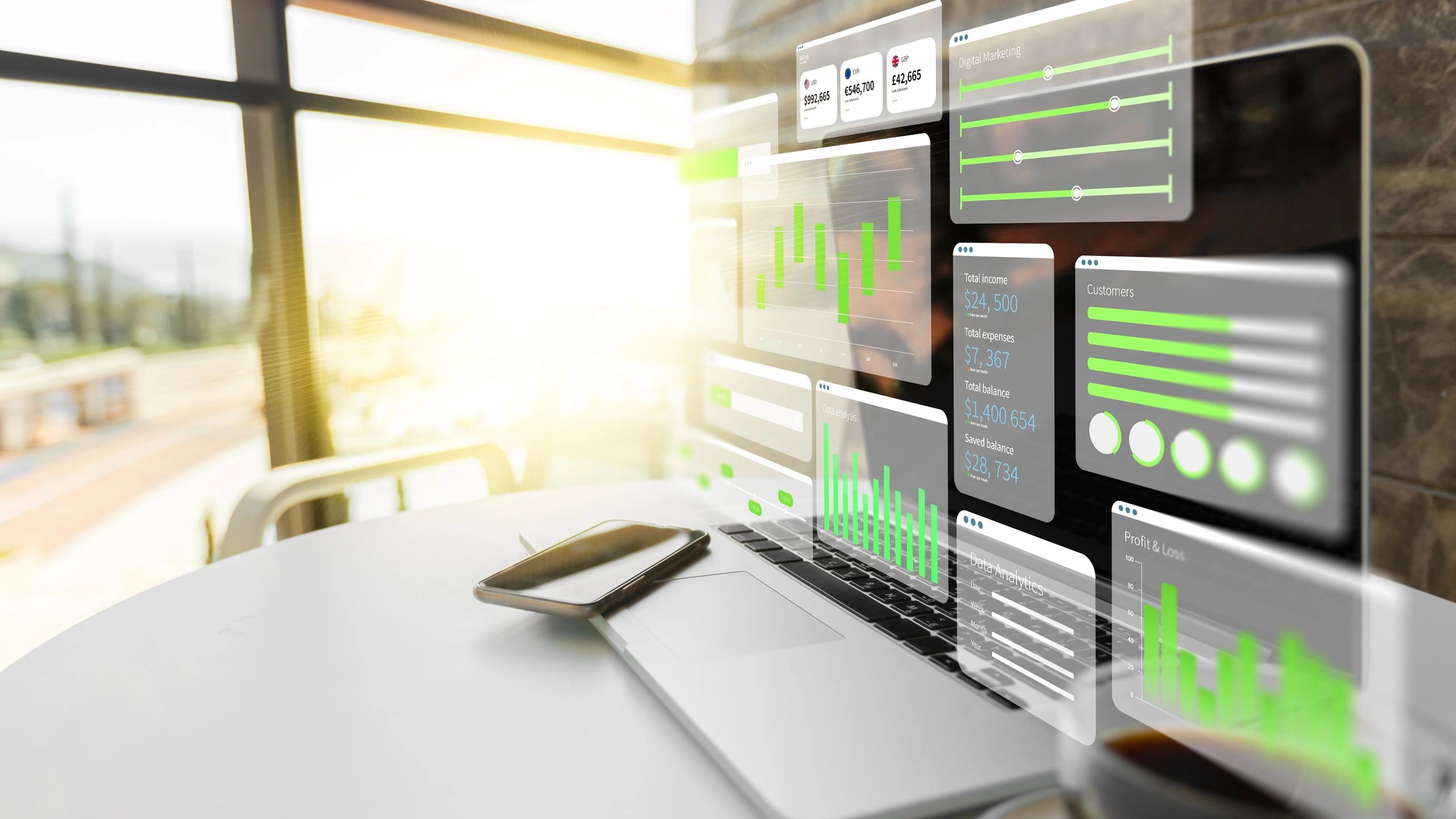 App development dashboard on laptop